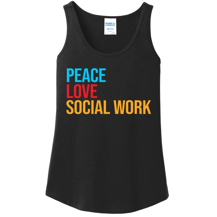 Social Worker Peace Love Social Work Ladies Essential Tank