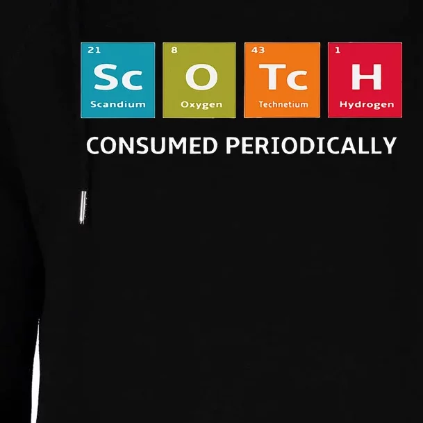 Scotch Whiskey Periodic Table Of Elements Womens Funnel Neck Pullover Hood