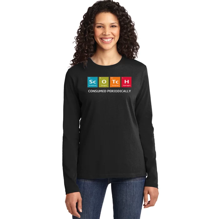 Scotch Whiskey Periodic Table Of Elements Ladies Long Sleeve Shirt