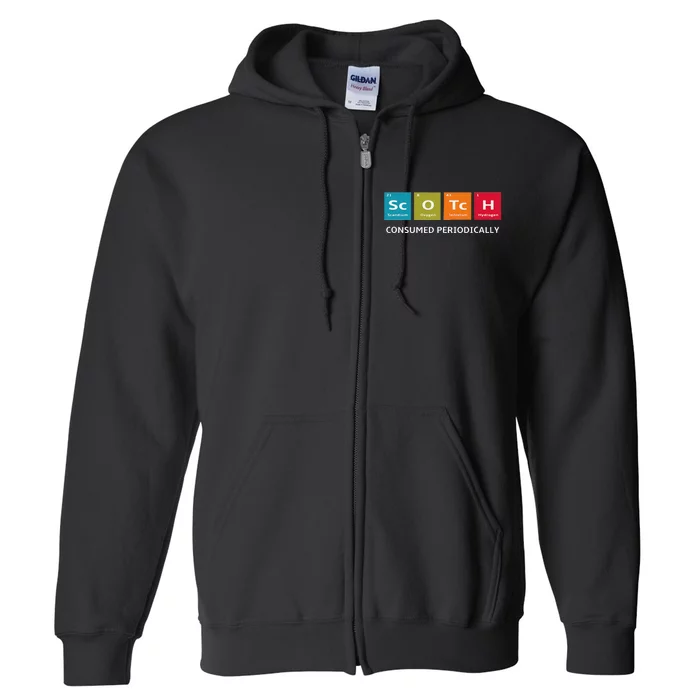 Scotch Whiskey Periodic Table Of Elements Full Zip Hoodie