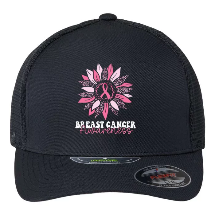 Sunflower Wear Pink Breast Cancer Awareness Warrior Flexfit Unipanel Trucker Cap