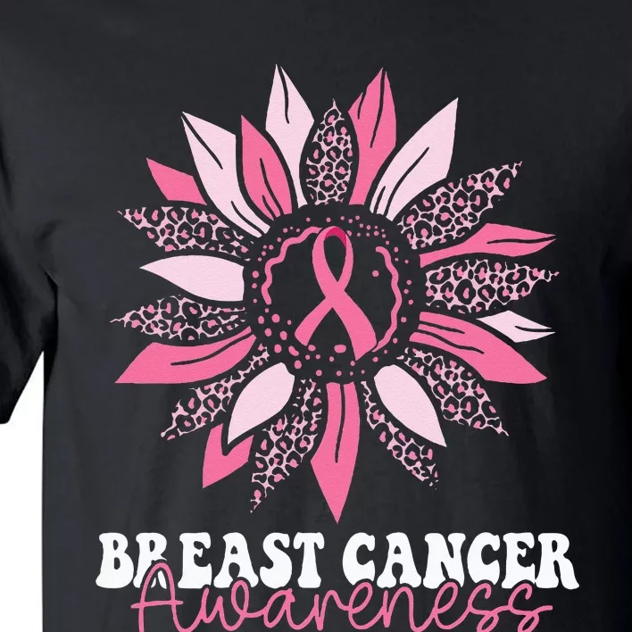 Sunflower Wear Pink Breast Cancer Awareness Warrior Tall T-Shirt