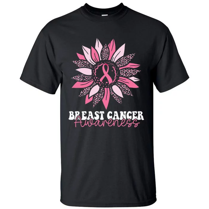 Sunflower Wear Pink Breast Cancer Awareness Warrior Tall T-Shirt