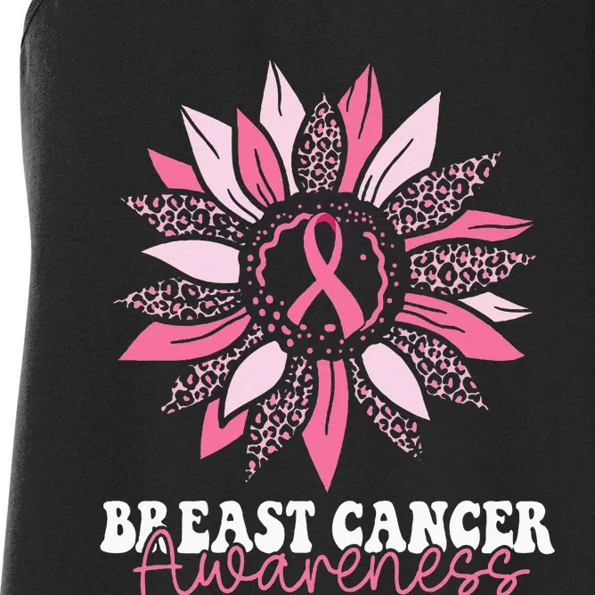 Sunflower Wear Pink Breast Cancer Awareness Warrior Women's Racerback Tank