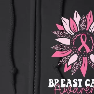 Sunflower Wear Pink Breast Cancer Awareness Warrior Full Zip Hoodie