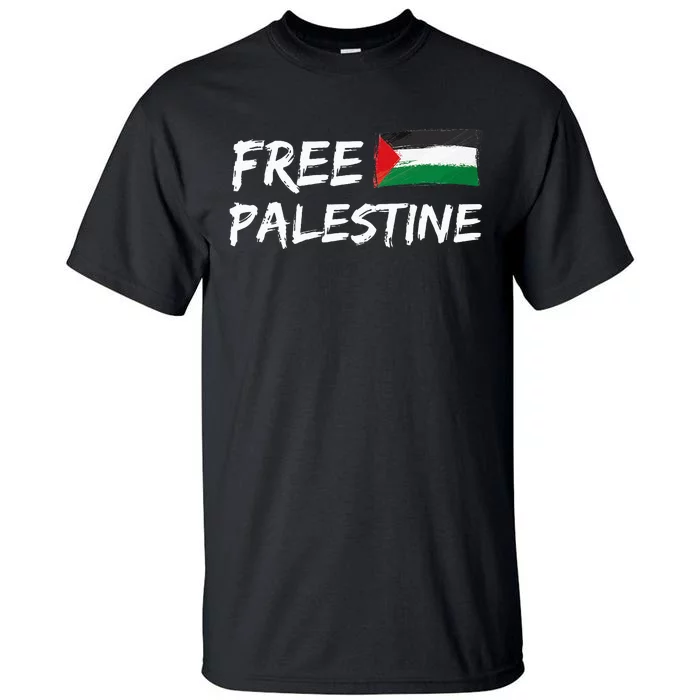 Stand With Palestine Free Palestine Peace Love Flag Tall T-Shirt