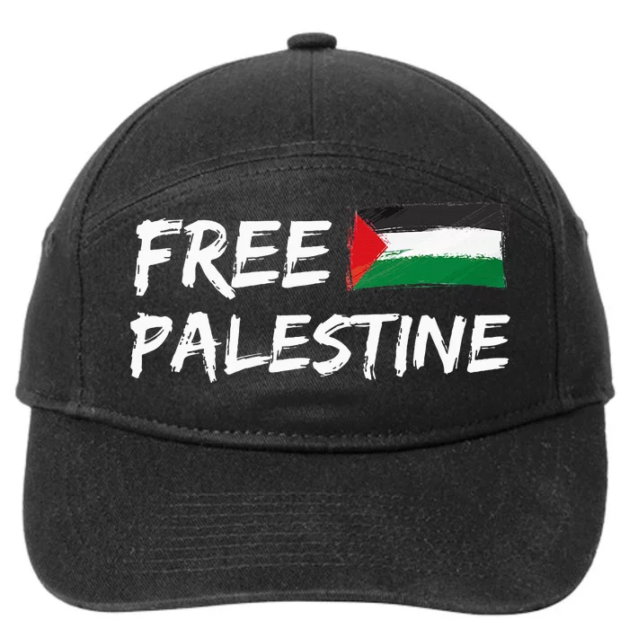 Stand With Palestine Free Palestine Peace Love Flag 7-Panel Snapback Hat