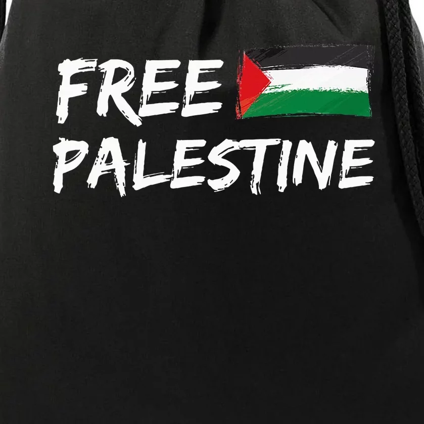 Stand With Palestine Free Palestine Peace Love Flag Drawstring Bag