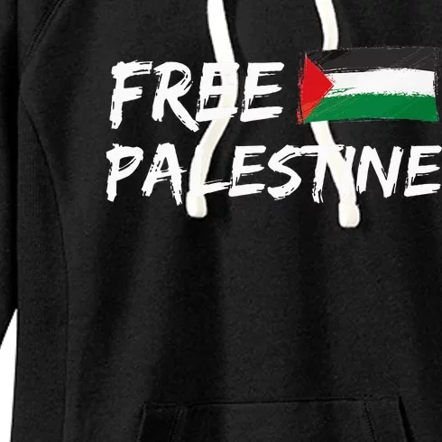 Stand With Palestine Free Palestine Peace Love Flag Women's Fleece Hoodie