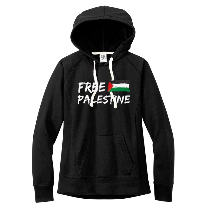 Stand With Palestine Free Palestine Peace Love Flag Women's Fleece Hoodie