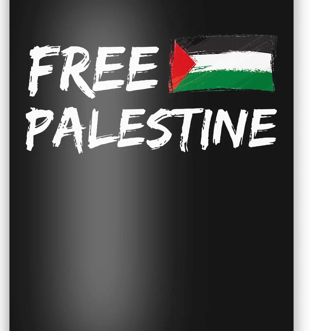 Stand With Palestine Free Palestine Peace Love Flag Poster