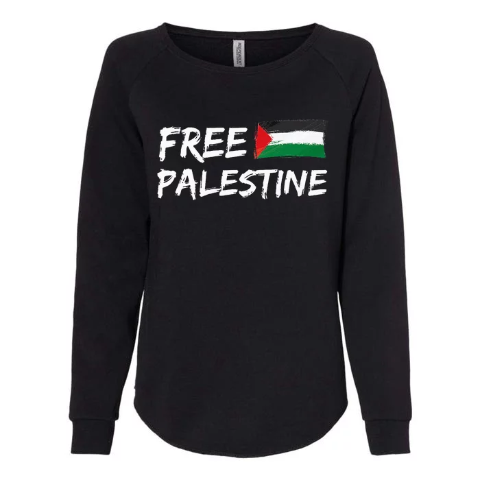 Stand With Palestine Free Palestine Peace Love Flag Womens California Wash Sweatshirt