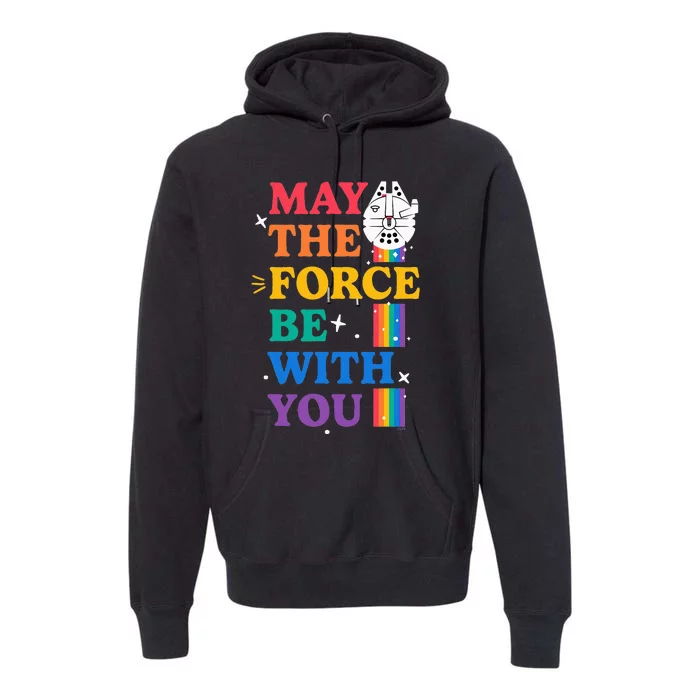 Star Wars Pride May The Force Be With You Rainbow Falcon Premium Hoodie