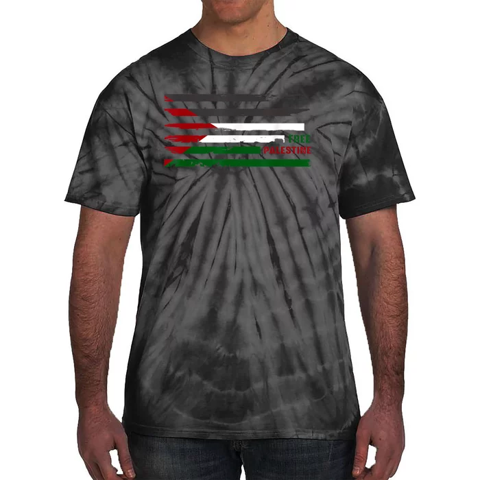 Stand With Palestine Free Palestine Palestine Flag Tie-Dye T-Shirt