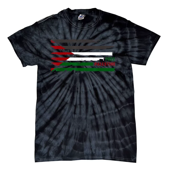 Stand With Palestine Free Palestine Palestine Flag Tie-Dye T-Shirt