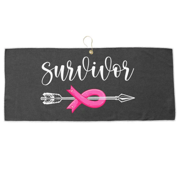 Survivor Warrior Pink Breast Cancer Ribbon Breast Cancer Large Microfiber Waffle Golf Towel