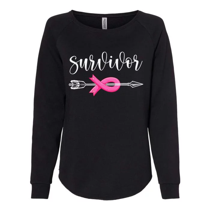 Survivor Warrior Pink Breast Cancer Ribbon Breast Cancer Womens California Wash Sweatshirt