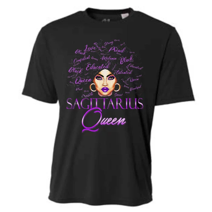 Sagittarius Wo Purple Queen Black Zodiac Birthday Cooling Performance Crew T-Shirt