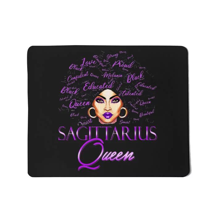 Sagittarius Wo Purple Queen Black Zodiac Birthday Mousepad