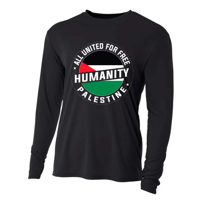 Stand With Palestine Free Palestine Peace Love Flag Cooling Performance Long Sleeve Crew