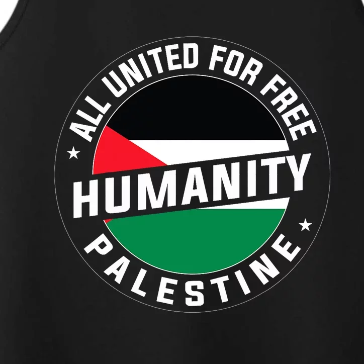 Stand With Palestine Free Palestine Peace Love Flag Performance Tank