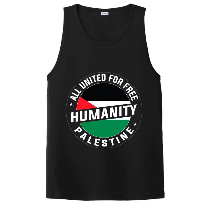 Stand With Palestine Free Palestine Peace Love Flag Performance Tank