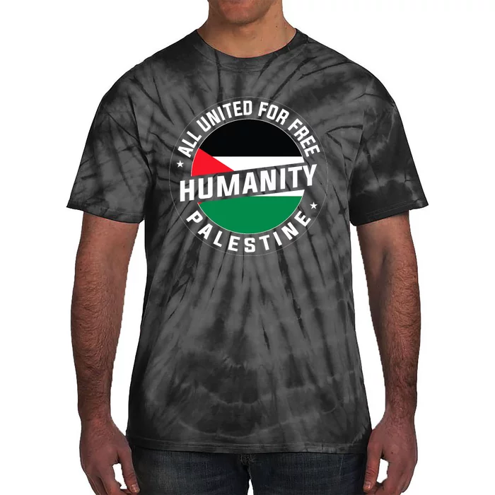 Stand With Palestine Free Palestine Peace Love Flag Tie-Dye T-Shirt