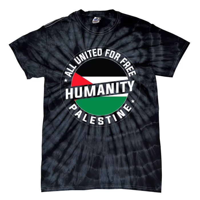 Stand With Palestine Free Palestine Peace Love Flag Tie-Dye T-Shirt