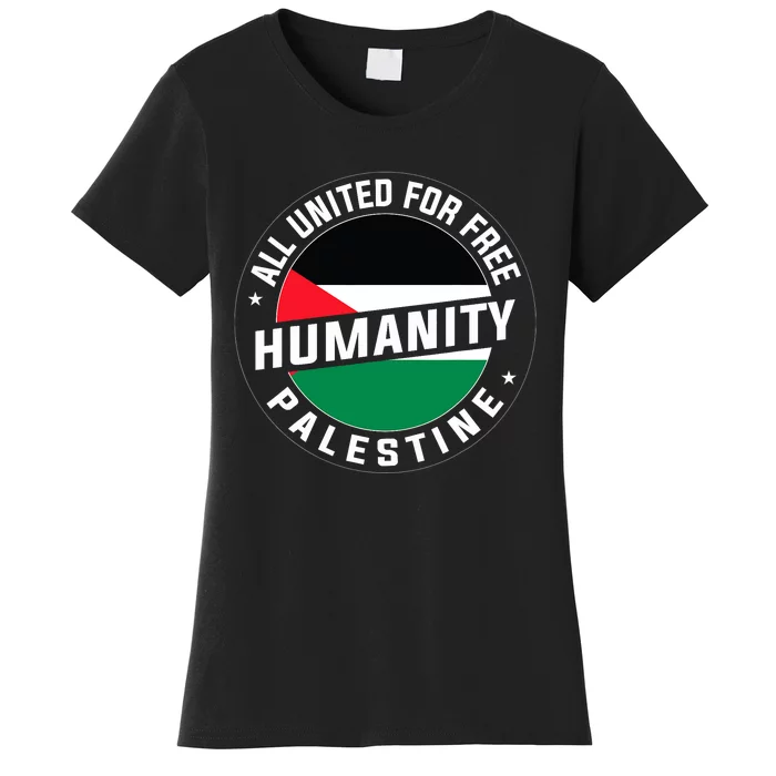 Stand With Palestine Free Palestine Peace Love Flag Women's T-Shirt