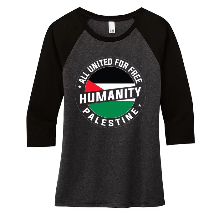 Stand With Palestine Free Palestine Peace Love Flag Women's Tri-Blend 3/4-Sleeve Raglan Shirt