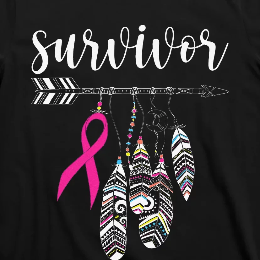 Survivor Warrior Pink Breast Cancer Ribbon Breast Cancer T-Shirt