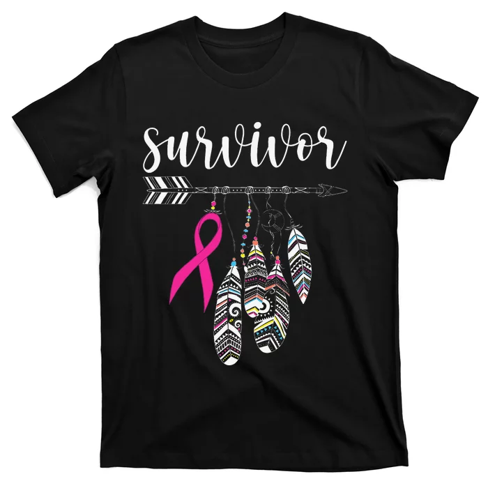 Survivor Warrior Pink Breast Cancer Ribbon Breast Cancer T-Shirt