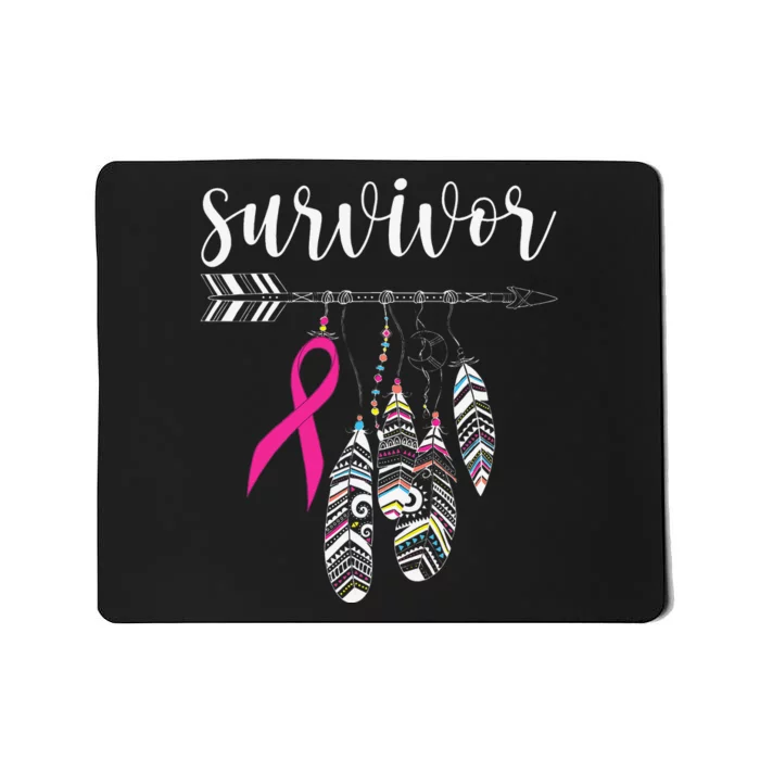 Survivor Warrior Pink Breast Cancer Ribbon Breast Cancer Mousepad