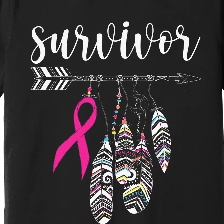 Survivor Warrior Pink Breast Cancer Ribbon Breast Cancer Premium T-Shirt