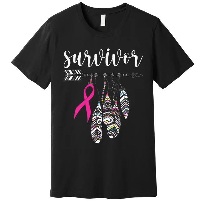 Survivor Warrior Pink Breast Cancer Ribbon Breast Cancer Premium T-Shirt