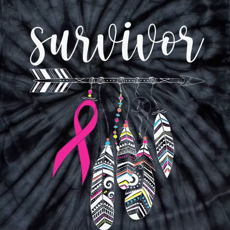 Survivor Warrior Pink Breast Cancer Ribbon Breast Cancer Tie-Dye T-Shirt