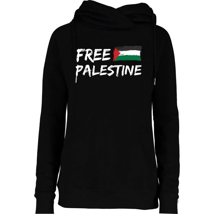 Stand With Palestine Free Palestine Womens Funnel Neck Pullover Hood