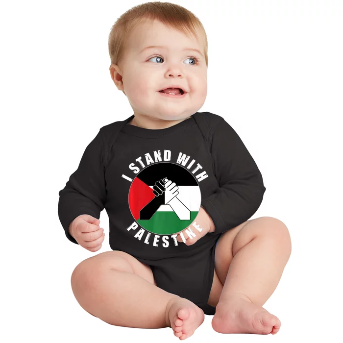 Stand With Palestine Free Palestine End Israeli Occupation Baby Long Sleeve Bodysuit