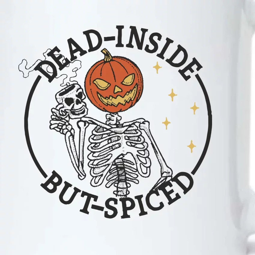 Skeleton With Pumpkin Head Embroidery Design Halloween Embroidery Dead Inside Black Color Changing Mug