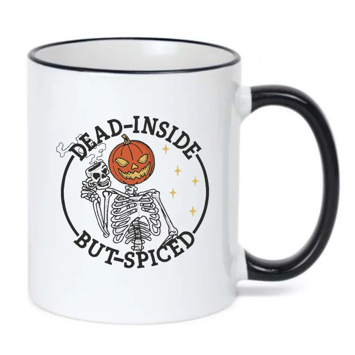 Skeleton With Pumpkin Head Embroidery Design Halloween Embroidery Dead Inside Black Color Changing Mug