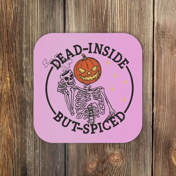 Skeleton With Pumpkin Head Embroidery Design Halloween Embroidery Dead Inside Coaster