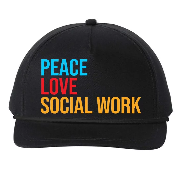 Social Worker Peace Love Social Work Snapback Five-Panel Rope Hat