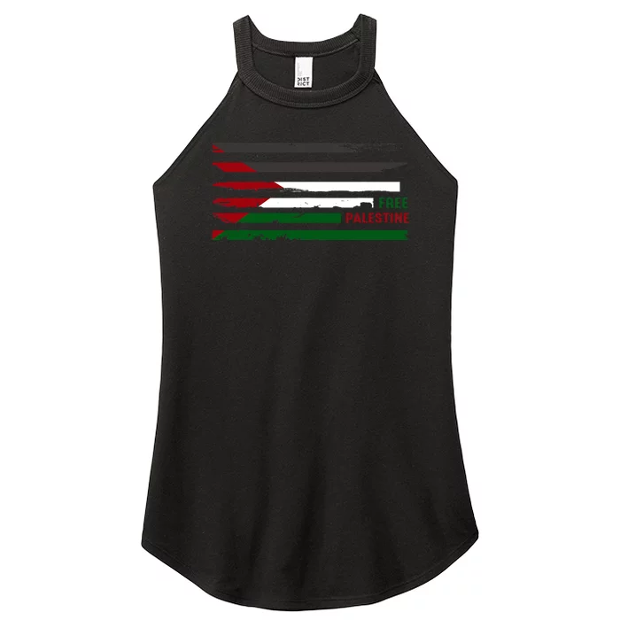 Stand With Palestine Free Palestine Palestine Flag Women’s Perfect Tri Rocker Tank