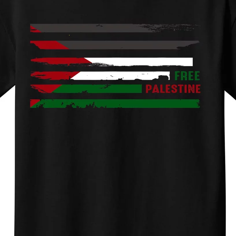 Stand With Palestine Free Palestine Palestine Flag Kids T-Shirt