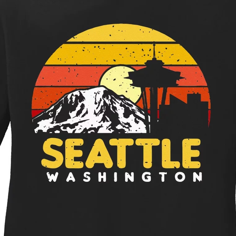 Seattle Washington PNW Vacation Souvenir Gift Ladies Long Sleeve Shirt