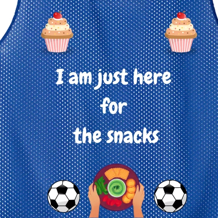 Soccer Watching Party I Am Just Here For The Snacks Funny Gift Mesh Reversible Basketball Jersey Tank