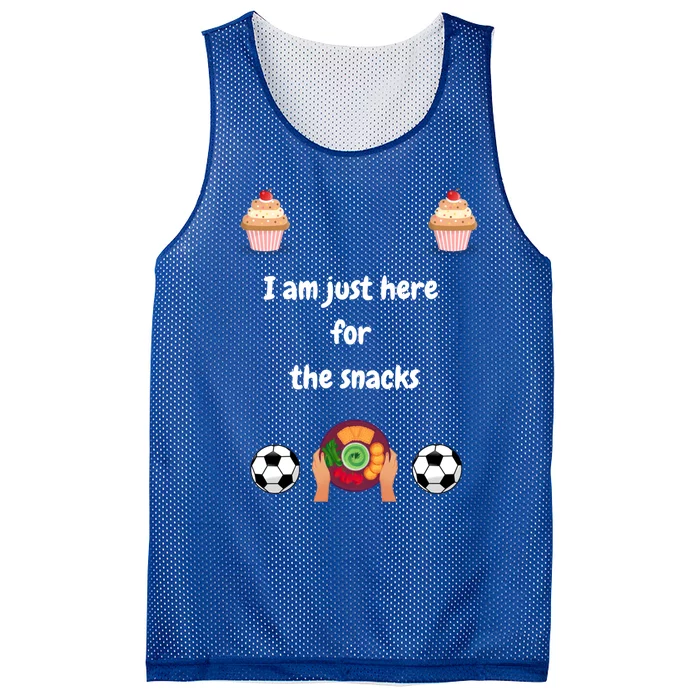 Soccer Watching Party I Am Just Here For The Snacks Funny Gift Mesh Reversible Basketball Jersey Tank