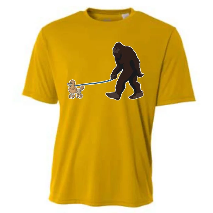 Sasquatch Walking Poodle Cryptozoology Bigfoot Yeti Animal Cooling Performance Crew T-Shirt