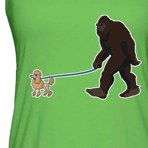 Sasquatch Walking Poodle Cryptozoology Bigfoot Yeti Animal Ladies Essential Flowy Tank