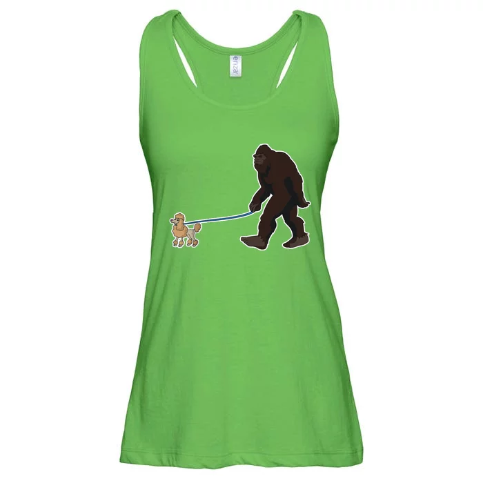 Sasquatch Walking Poodle Cryptozoology Bigfoot Yeti Animal Ladies Essential Flowy Tank